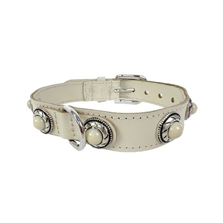 Sazzz Halsband Hond Adventure Stone Classic Leer Creme