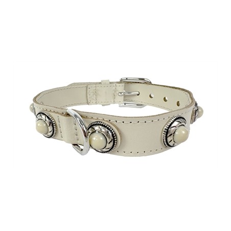 Sazzz Halsband Hond Adventure Stone Classic Leer Creme