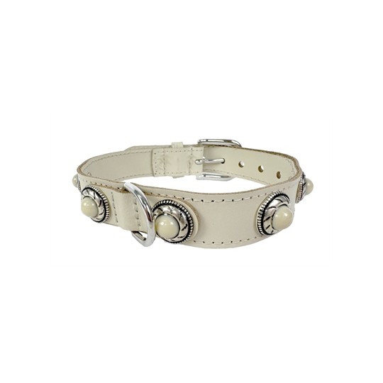 Sazzz Halsband Hond Adventure Stone Classic Leer Creme