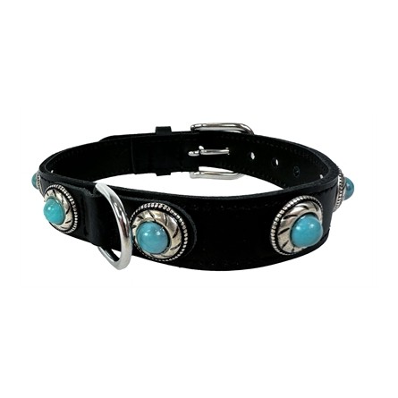 Sazzz Halsband Hond Adventure Stone Classic Leer Zwart