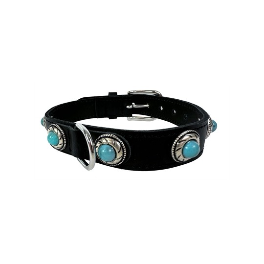 Sazzz Halsband Hond Adventure Stone Classic Leer Zwart