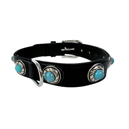 Sazzz Halsband Hond Adventure Stone Classic Leer Zwart