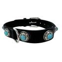 Sazzz Halsband Hond Adventure Stone Classic Leer Zwart