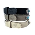 Sazzz Halsband Hond Adventure Stone Classic Leer Zwart