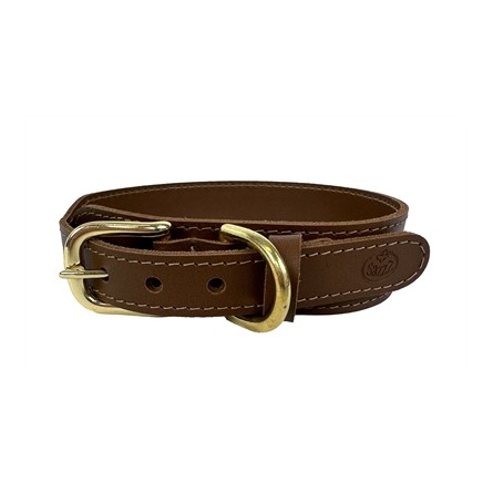Sazzz Halsband Hond Pioneer Classic Leer Zadel Bruin