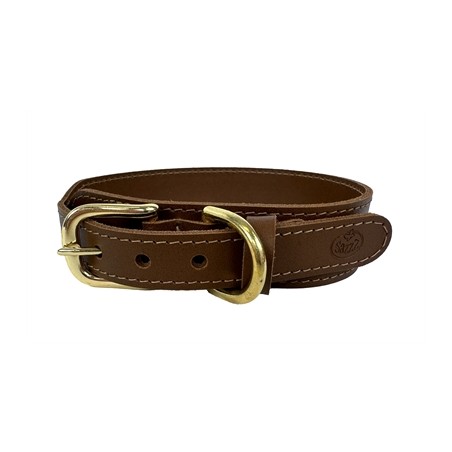 Sazzz Halsband Hond Pioneer Classic Leer Zadel Bruin