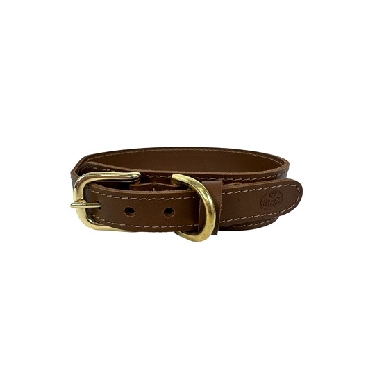 Sazzz Halsband Hond Pioneer Classic Leer Zadel Bruin