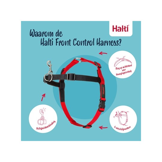 Halti Harness Front Control Zwart