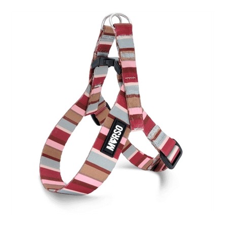 Morso Mini Hondentuig Verstelbaar Gerecycled Skyline Rood / Roze