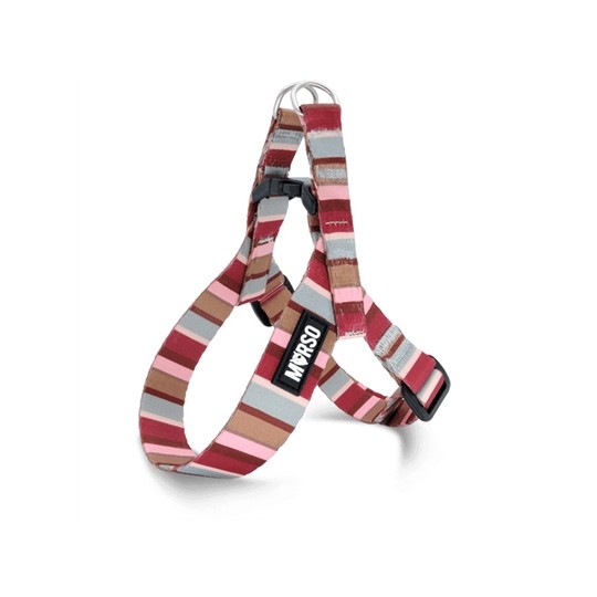 Morso Mini Hondentuig Verstelbaar Gerecycled Skyline Rood / Roze