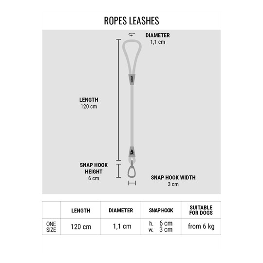 Morso Hondenriem Soft Rope Gerecycled Grey Grijs