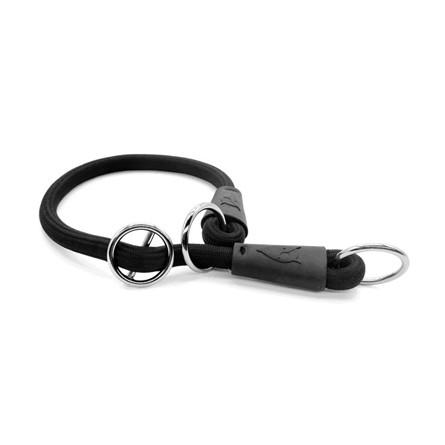 Morso Half Slip Halsband Hond Soft Rope Gerecycled Black Zwart
