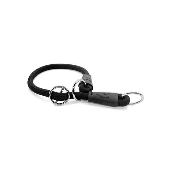 Morso Half Slip Halsband Hond Soft Rope Gerecycled Black Zwart