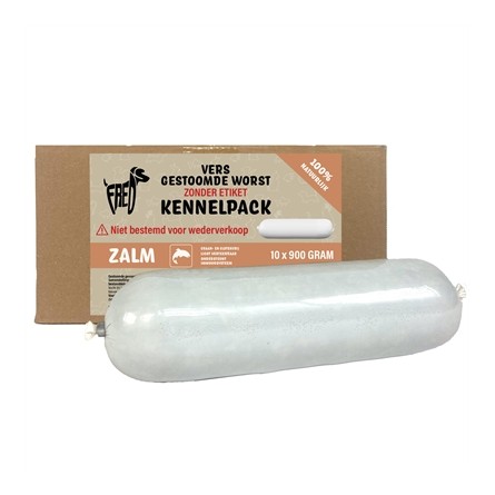 Freds Gestoomd Vers Vlees Worst Kennelpack Zalm Graan En Glutenvrij