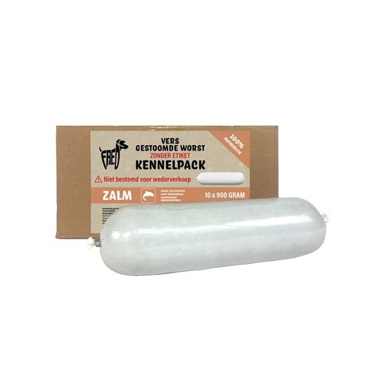 Freds Gestoomd Vers Vlees Worst Kennelpack Zalm Graan En Glutenvrij