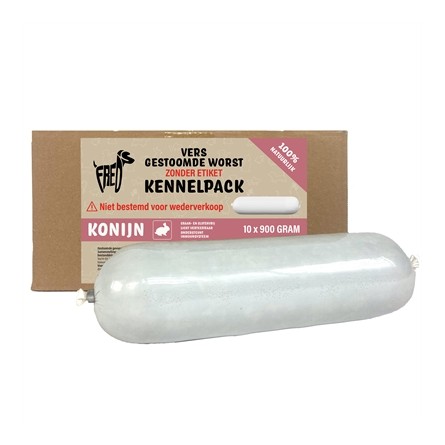 Freds Gestoomd Vers Vlees Worst Kennelpack Konijn Graan En Glutenvrij