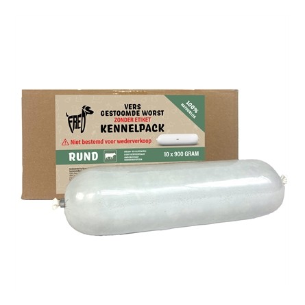 Freds Gestoomd Vers Vlees Worst Kennelpack Rund Tarwe En Glutenvrij