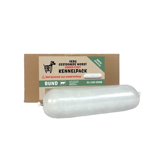 Freds Gestoomd Vers Vlees Worst Kennelpack Rund Tarwe En Glutenvrij