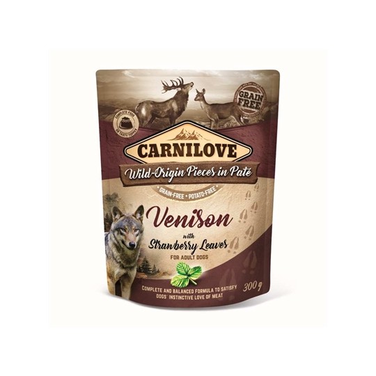 Carnilove Dog Pouch Hert / Aardbeienblad