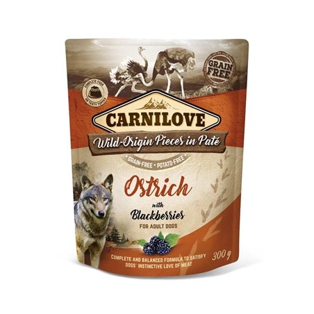 Carnilove Dog Pouch Struisvogel / Bramen