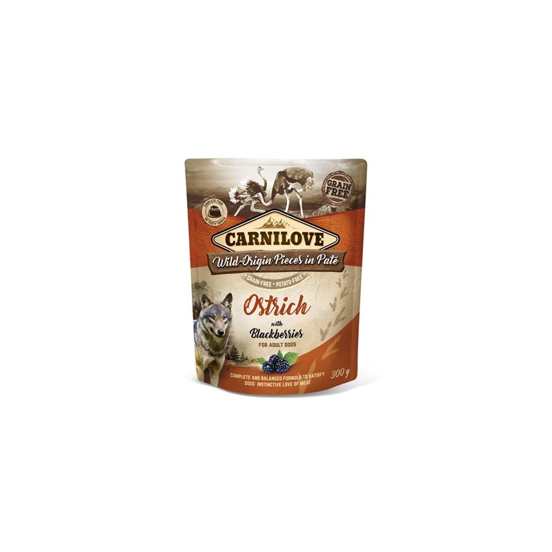 Carnilove Dog Pouch Struisvogel / Bramen