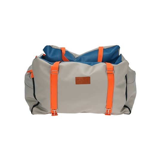 Merkloos Autostoel / Reismand Hondenmand Beige / Blauw / Oranje