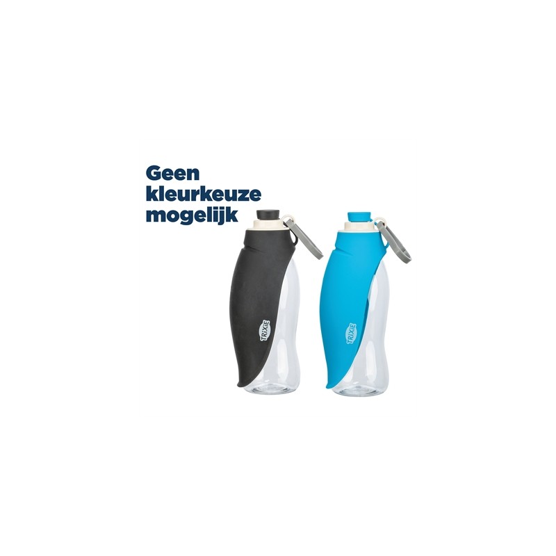 Trixie Drinkfles Met Bakje Siliconen Assorti