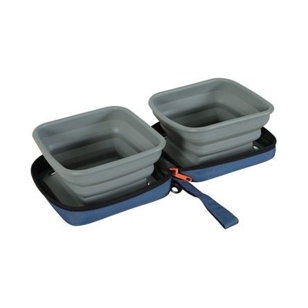 Zolux Bvk 2In1 Opvouwbare Voerbak En Drinkbak Blauw