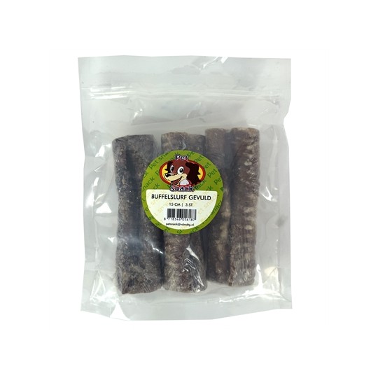 Petsnack Buffelslurf Gevuld