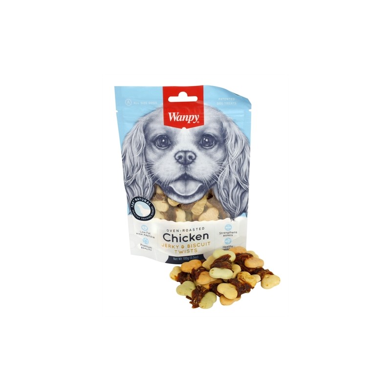 Wanpy Oven-Roasted Chicken Jerky / Biscuit Twists