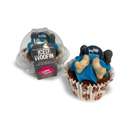 The Barking Bakery Carob Woofin Met Blauw Glazuur