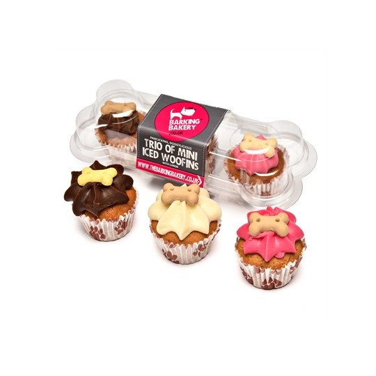 The Barking Bakery Mini Iced Woofins Vanilla En Carob Trio Assorti