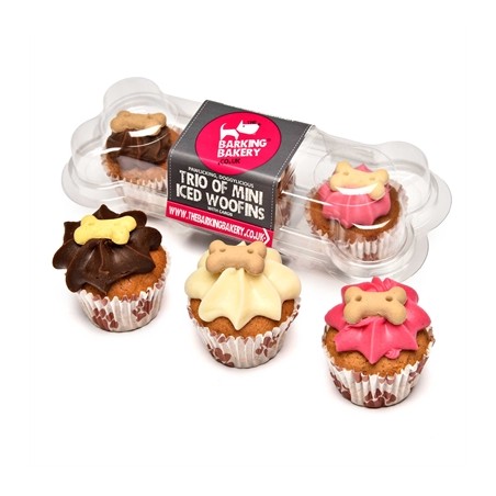The Barking Bakery Mini Iced Woofins Vanilla En Carob Trio Assorti