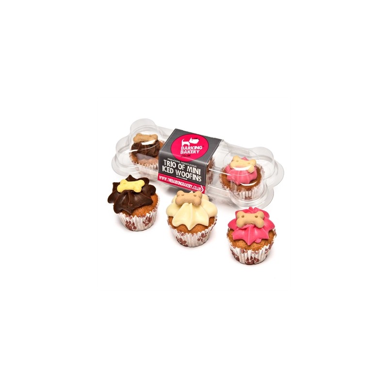 The Barking Bakery Mini Iced Woofins Vanilla En Carob Trio Assorti