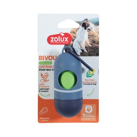 Zolux Bvk Poepzakhouder + 15 Poepzakjes Blauw