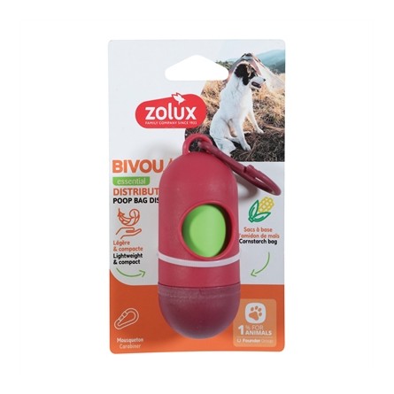 Zolux Bvk Poepzakhouder + 15 Poepzakjes Rood