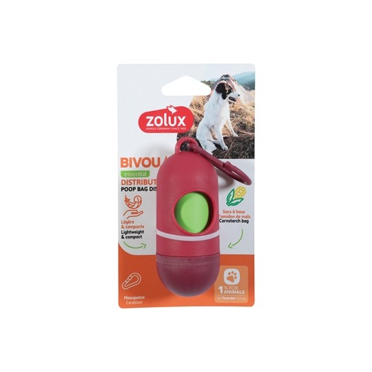 Zolux Bvk Poepzakhouder + 15 Poepzakjes Rood