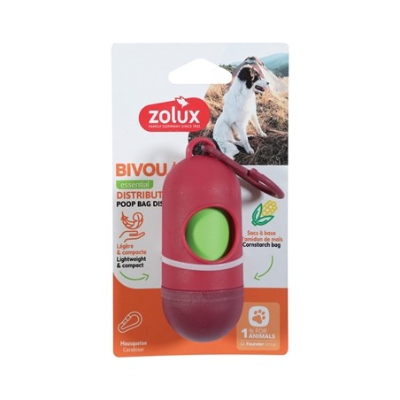 Zolux Bvk Poepzakhouder + 15 Poepzakjes Rood