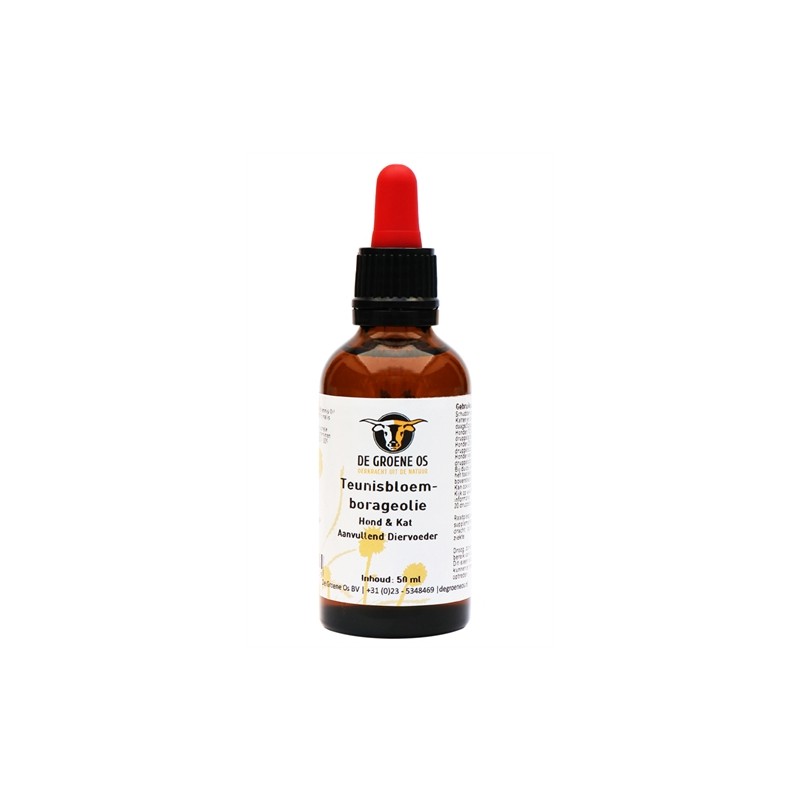 De Groene Os Teunisbloem-Borageolie Hond / Kat