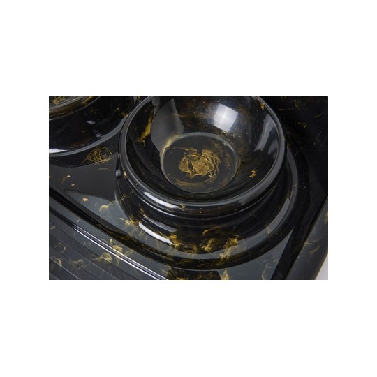 Savic Butler Voerbak En Drinkbak Met Plateau Marble Zwart / Goud