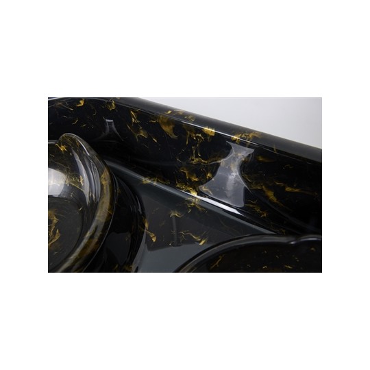 Savic Butler Voerbak En Drinkbak Met Plateau Marble Zwart / Goud