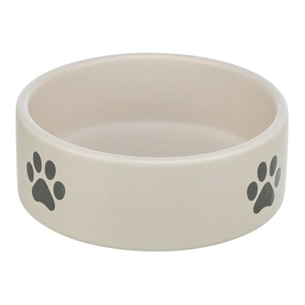 Trixie Voerbak / Drinkbak Hond Pootmotief Keramiek Lichtgrijs / Grijs