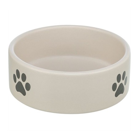 Trixie Voerbak / Drinkbak Hond Pootmotief Keramiek Lichtgrijs / Grijs