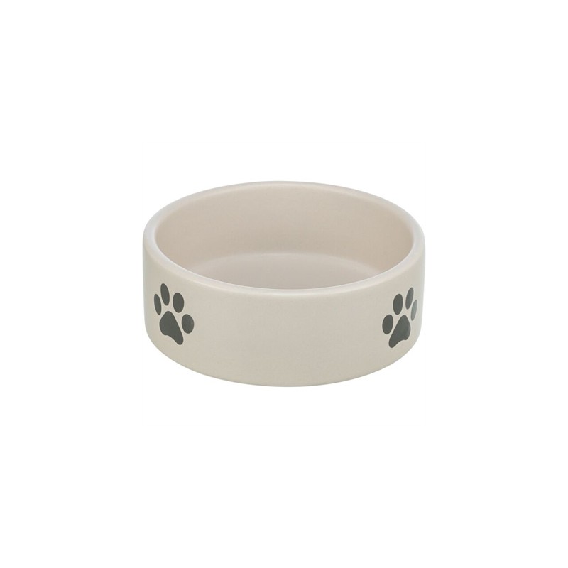 Trixie Voerbak / Drinkbak Hond Pootmotief Keramiek Lichtgrijs / Grijs