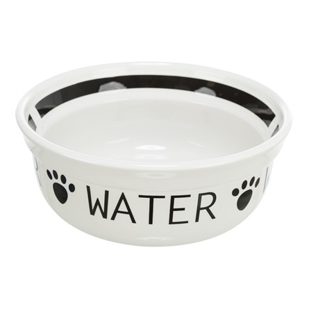Trixie Drinkbak Hond Water Keramiek Wit / Zwart