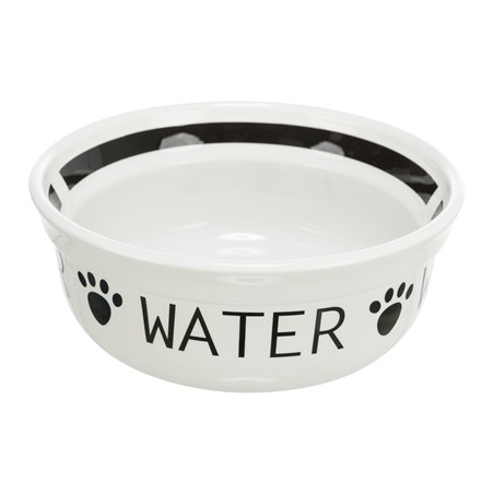 Trixie Drinkbak Hond Water Keramiek Wit / Zwart