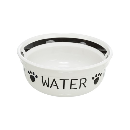 Trixie Drinkbak Hond Water Keramiek Wit / Zwart