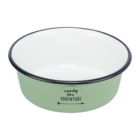 Trixie Voerbak Drinkbak Emaille / Rvs Groen