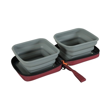 Zolux Bvk 2In1 Opvouwbare Voerbak En Drinkbak Rood