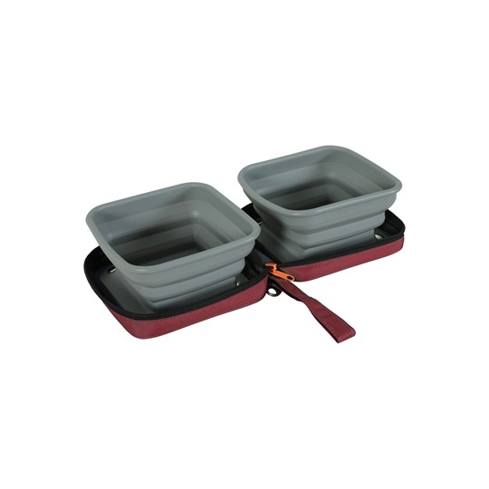 Zolux Bvk 2In1 Opvouwbare Voerbak En Drinkbak Rood